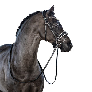 LT Essential Pony Bridle Black Patent & White