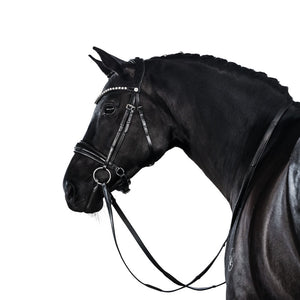 LT Essential Snaffle Bridle Black Patent - Cavesson