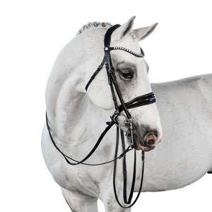 LT Glam Double Bridle - Patent Noseband