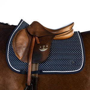 LT Navy Polka Dots Jump Saddle Pad