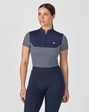 Training Top - Navy Mini Check S/S